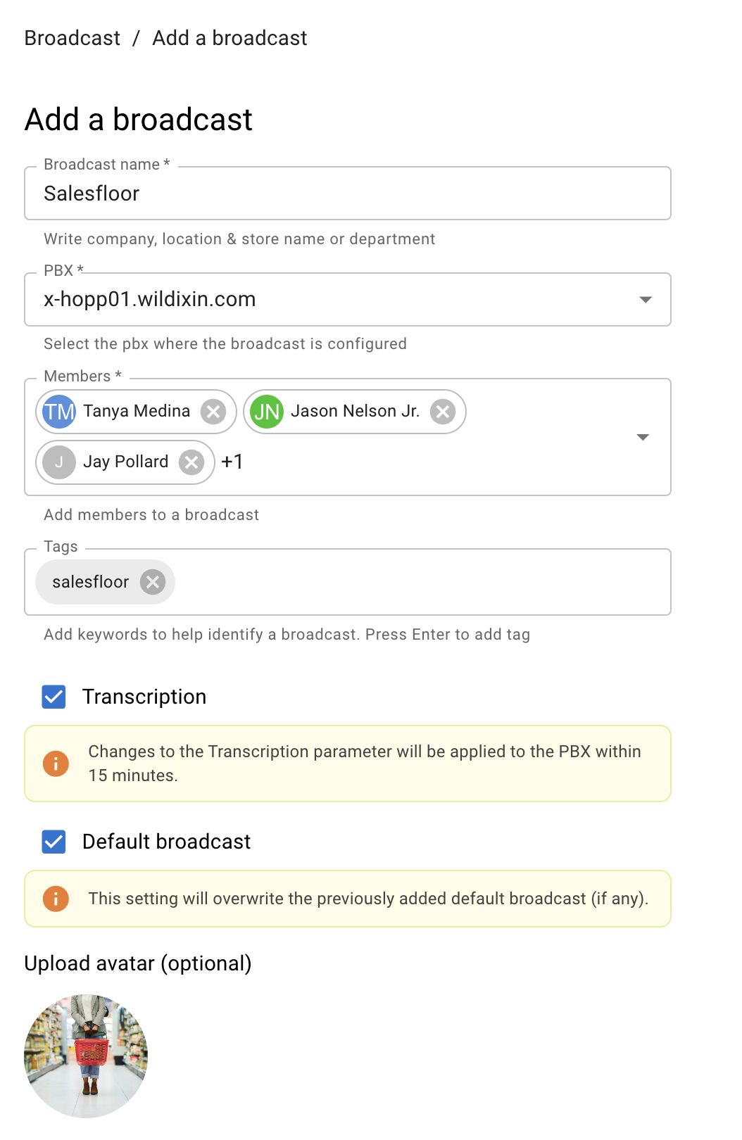 x-hoppers Admin Guide-Creare a broadcast.png