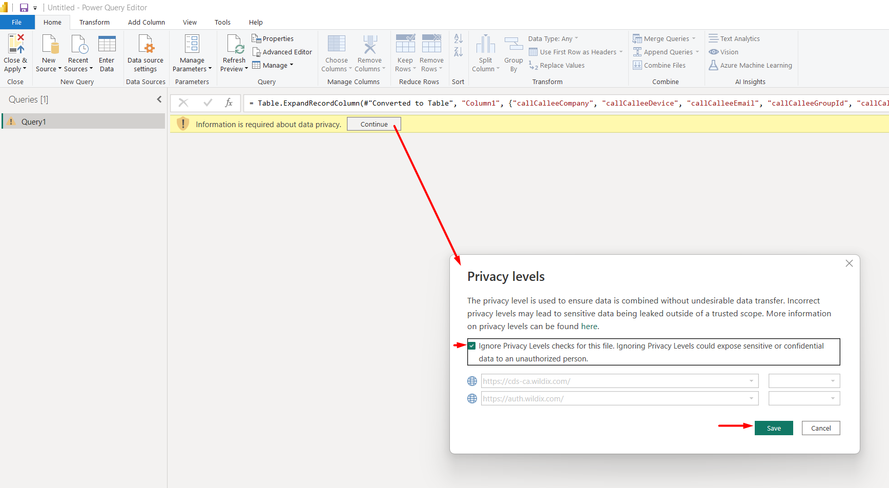 x-hoppers Power BI-Ignore privacy level.png