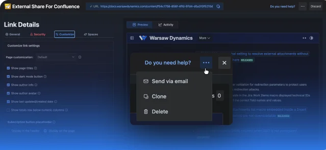 Sending a secure share link to external users