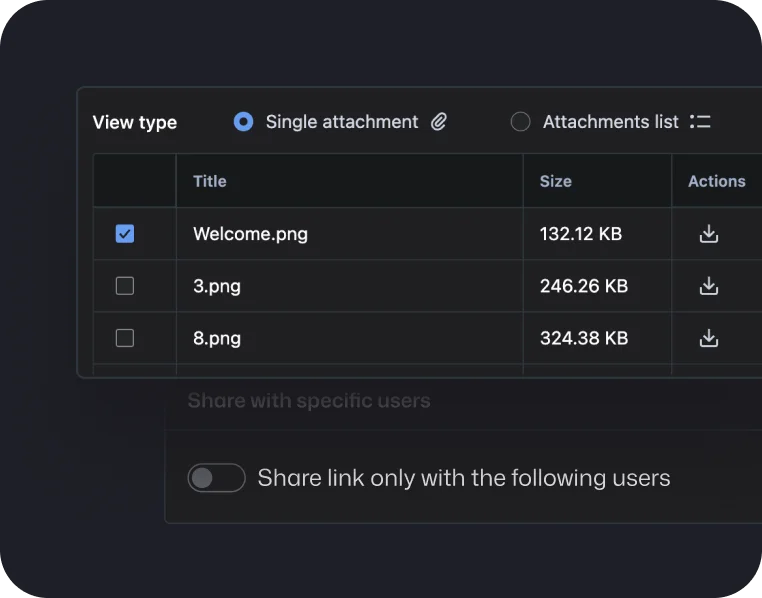 Flexible attachment sharing