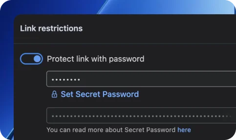 Secure external sharing settings with password and expiration in Confluence